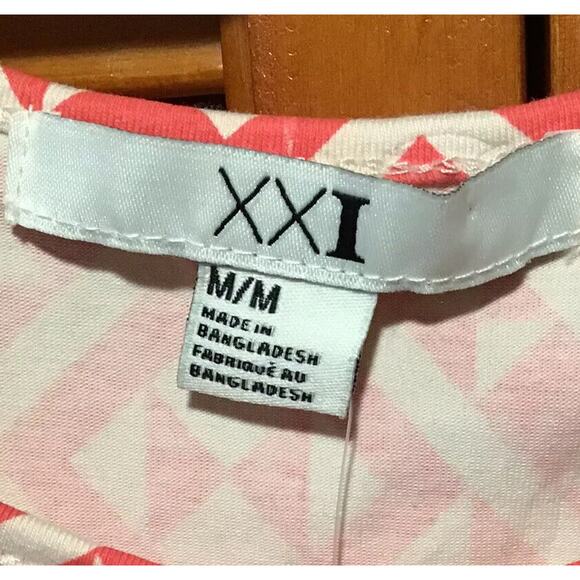 Forever 21 Bodycon Tank Mini Dress ~Sz Medium~ Coral Geometric Printed Pattern - Picture 6 of 7